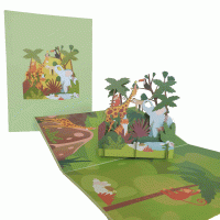 pop-up jungle verjaardag kaart